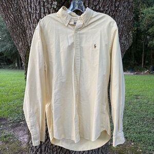 RALPH LAUREN LARGE LIGHT YELLOW LONG SLEEVE OXFORD SHIRT